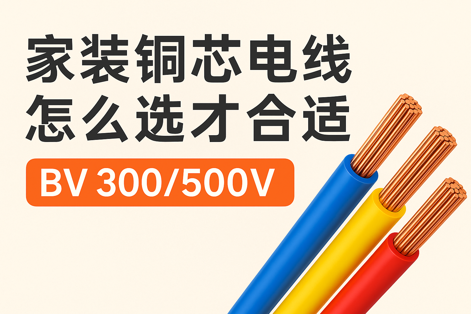 家装铜芯电线怎么选才合适 BV 300/500V ？？？？