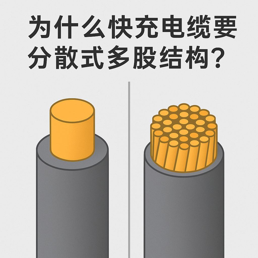 为什么快充电缆要接纳疏散式多股结构？？？？焦点缘故原由着实有 5 个